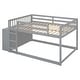 preview thumbnail 18 of 16, Full over Full Bunk Bed with 4 Drawers and 3 Shelves-Gray