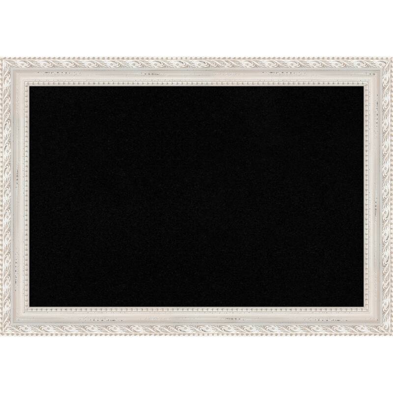 Opera Off White Wood Framed Black Corkboard Bulletin Board