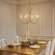 preview thumbnail 2 of 12, LALUZ Modern Farmhouse 6-Light Chandelier Crystal Drop Candle Light for Dining Living Room - Dia. 24" x H 21"