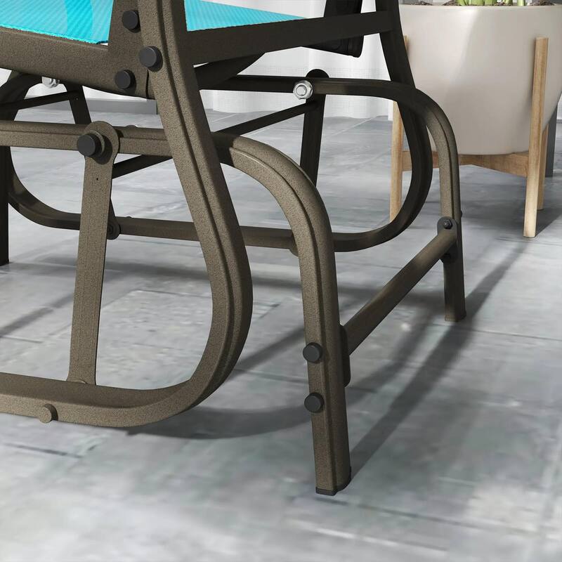 Outdoor Glider Chair Patio Glider Swing Chair with Mesh Seat for Porch