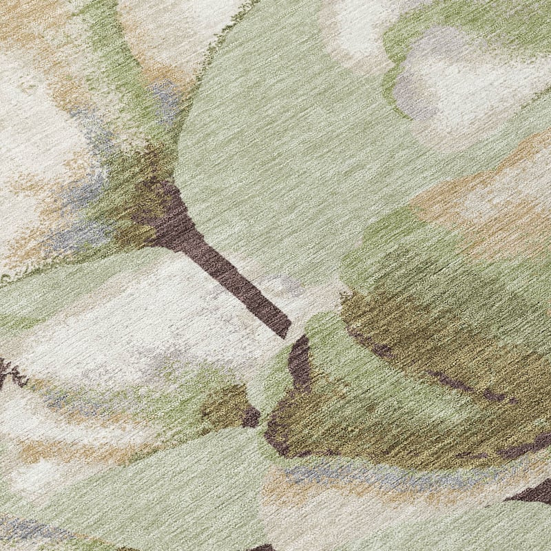 Machine Washable Indoor/ Outdoor Floral Love Chantille Rug