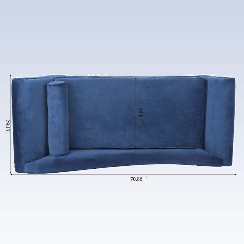 Modern Chaise Lounge with Scroll Arm For Living Room