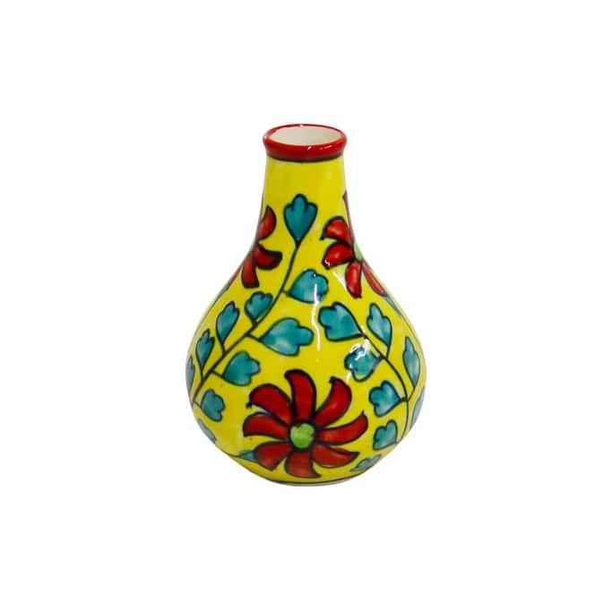 Home&Manor Small Ceramic Flower Holder Multicolor