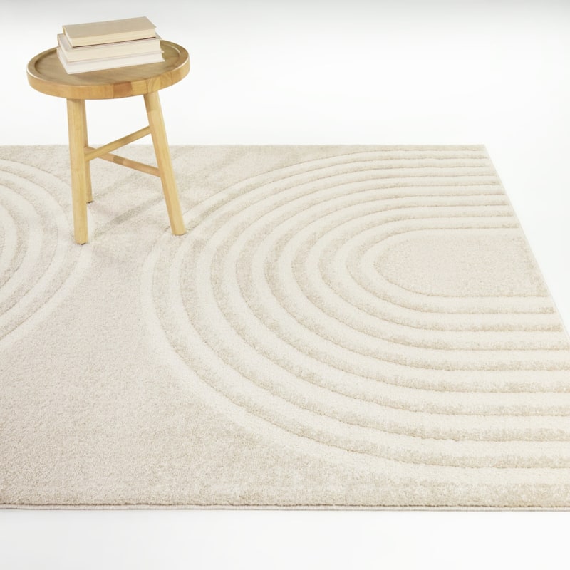 Buchner Arched Mid-Century Modern Area Rug - Beige - 7'10" x 10'