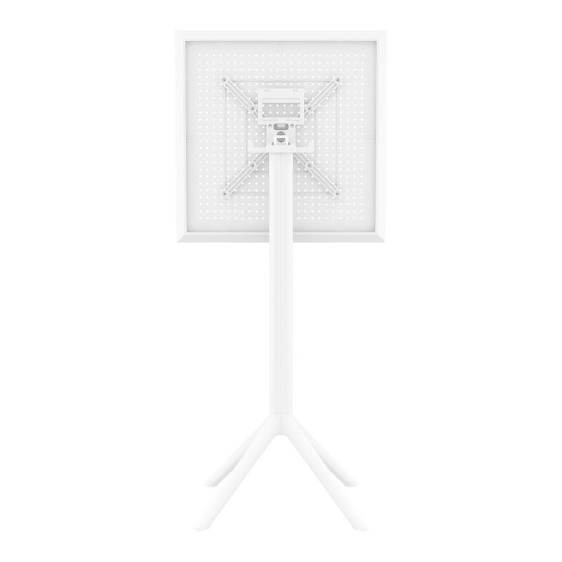 42.5" White Folding Square Outdoor Patio Bar Table