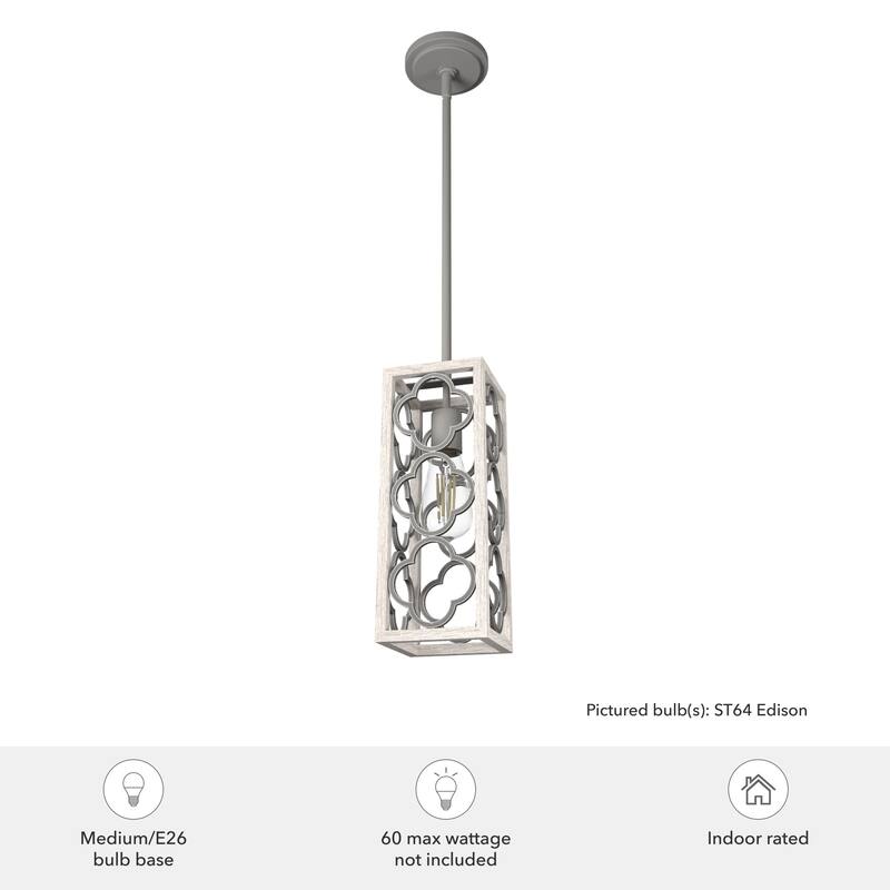 Hunter Gablecrest 1-Light Mini Pendant - Kitchen Island, Dining Room - Farmhouse, French Country, Transitional, Distressed