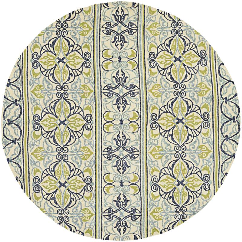 Miami Fleur Ivory- Lime Green Indoor/ Outdoor Area Rug