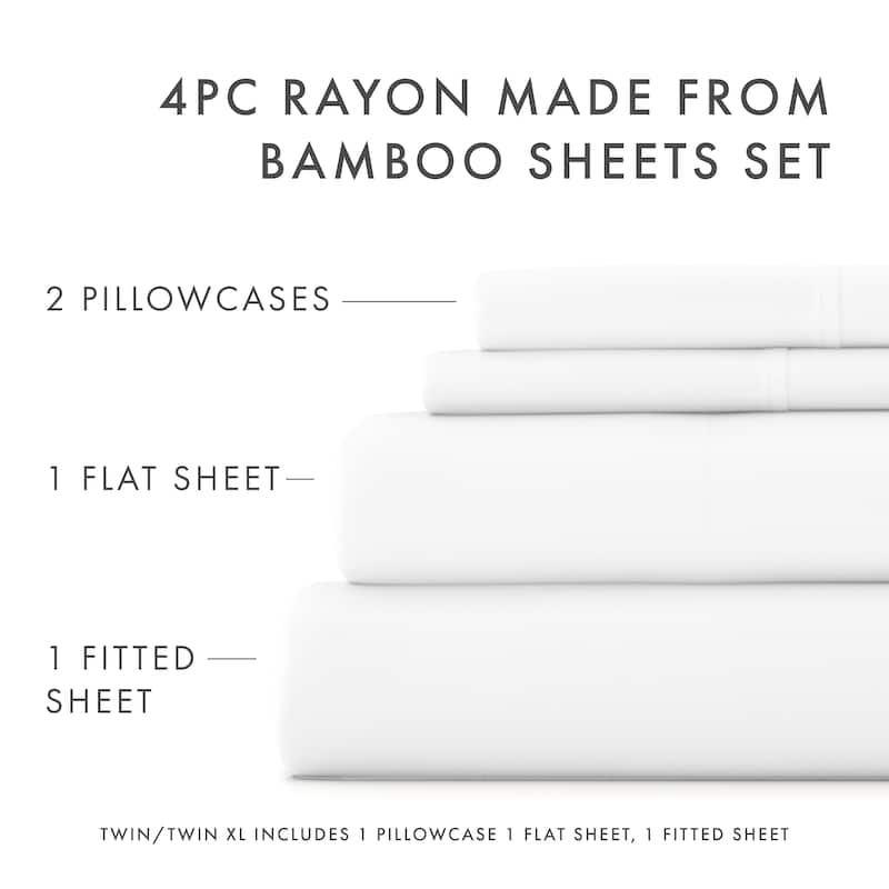 Simply Soft Premium Rayon from Bamboo 4-piece Luxury Bed Sheet Set