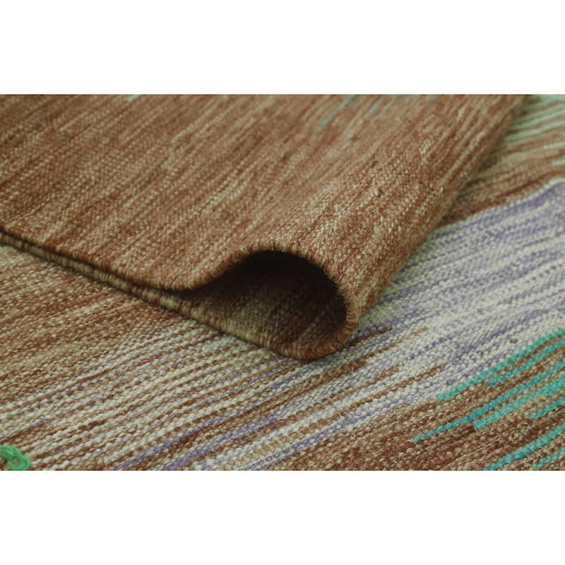 Noori Rug Winchester Flatweave Mose Brown/Blue Rug - 8'5" x 11'4"