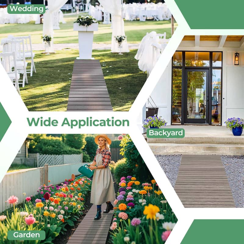 Costway 8 FT Outdoor Pathway with HDPE Frame Non-slip Surface Metal - See Details