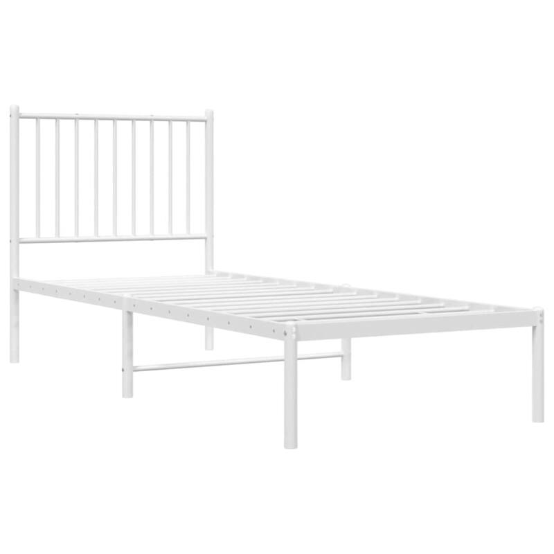 vidaXL Bed Frame Metal Platform Bed Base Mattress Foundation for Home Bedroom - 31.3 x 77.2 x 35.6