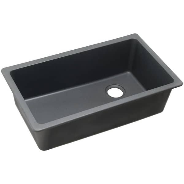 slide 2 of 15, Elkay Quartz Classic 33" Undermount Single Basin Quartz Composite Dusk Gray