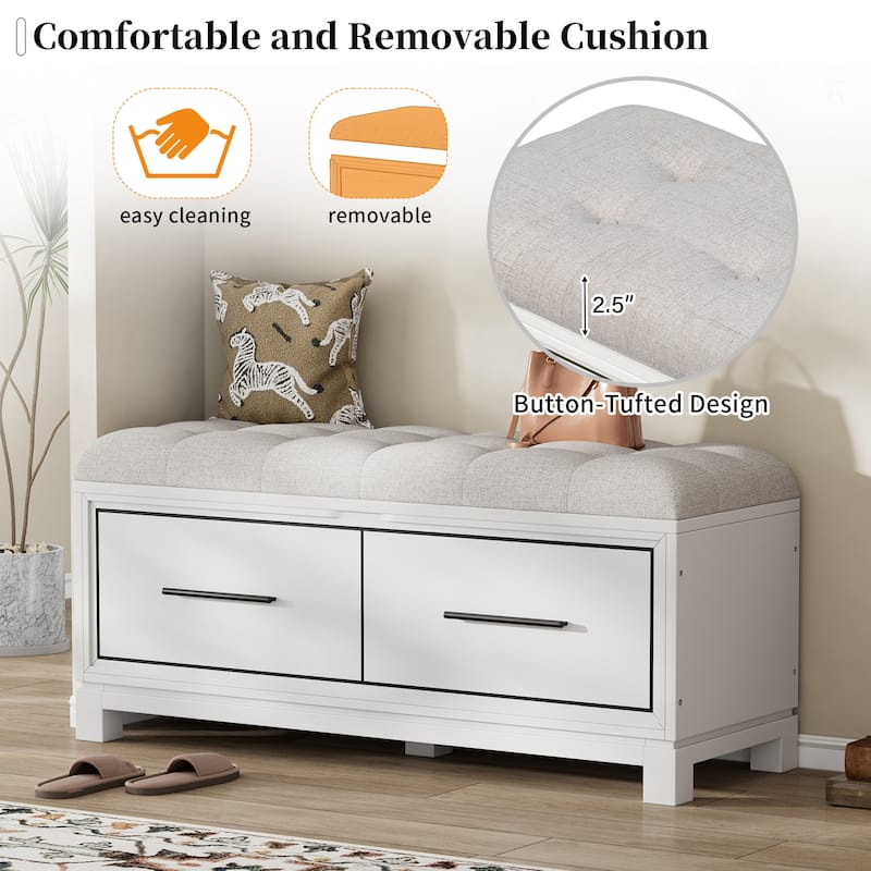 Shoe Bench Entryway Storage Bench with Lift Top Cushion Seat