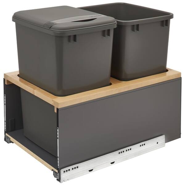 RevAShelf 5LB Series Side Mount Double Bin Trash Can with Soft Close