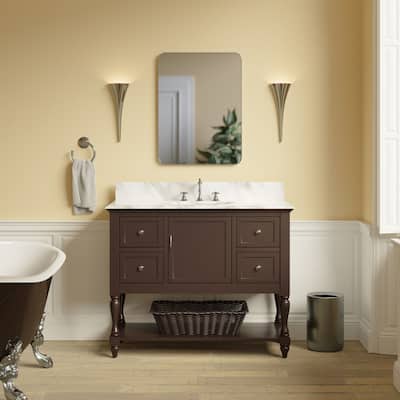 KitchenBathCollection Beverly 42" BathroomVanity w/ Carrara Marble Top