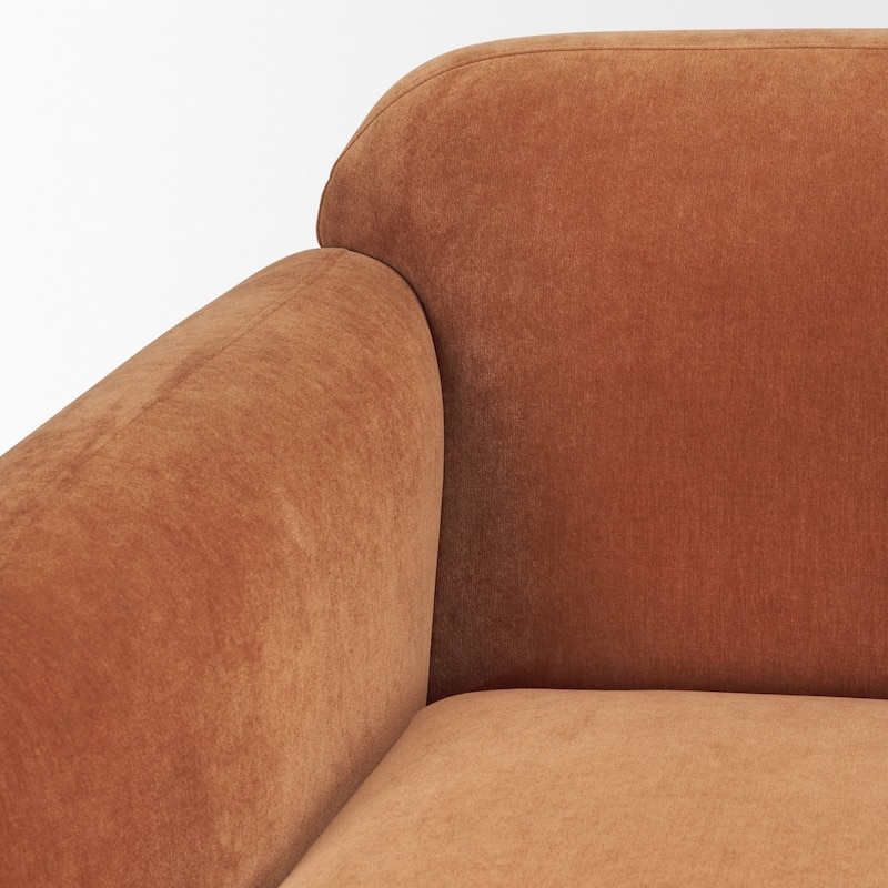 Saga Stonewashed Rust Chenille Fabric 3 Seater Sofa - 89.5L x 37.5W x 33.0H