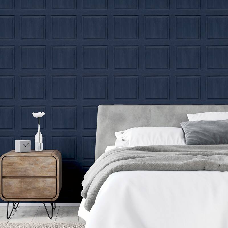 Arthouse Bellamy Navy Wooden Panel Wallpaper