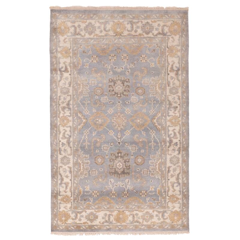 ECARPETGALLERY Hand-knotted Royal Oushak Light Denim Blue Wool Rug - 5'1 x 8'1