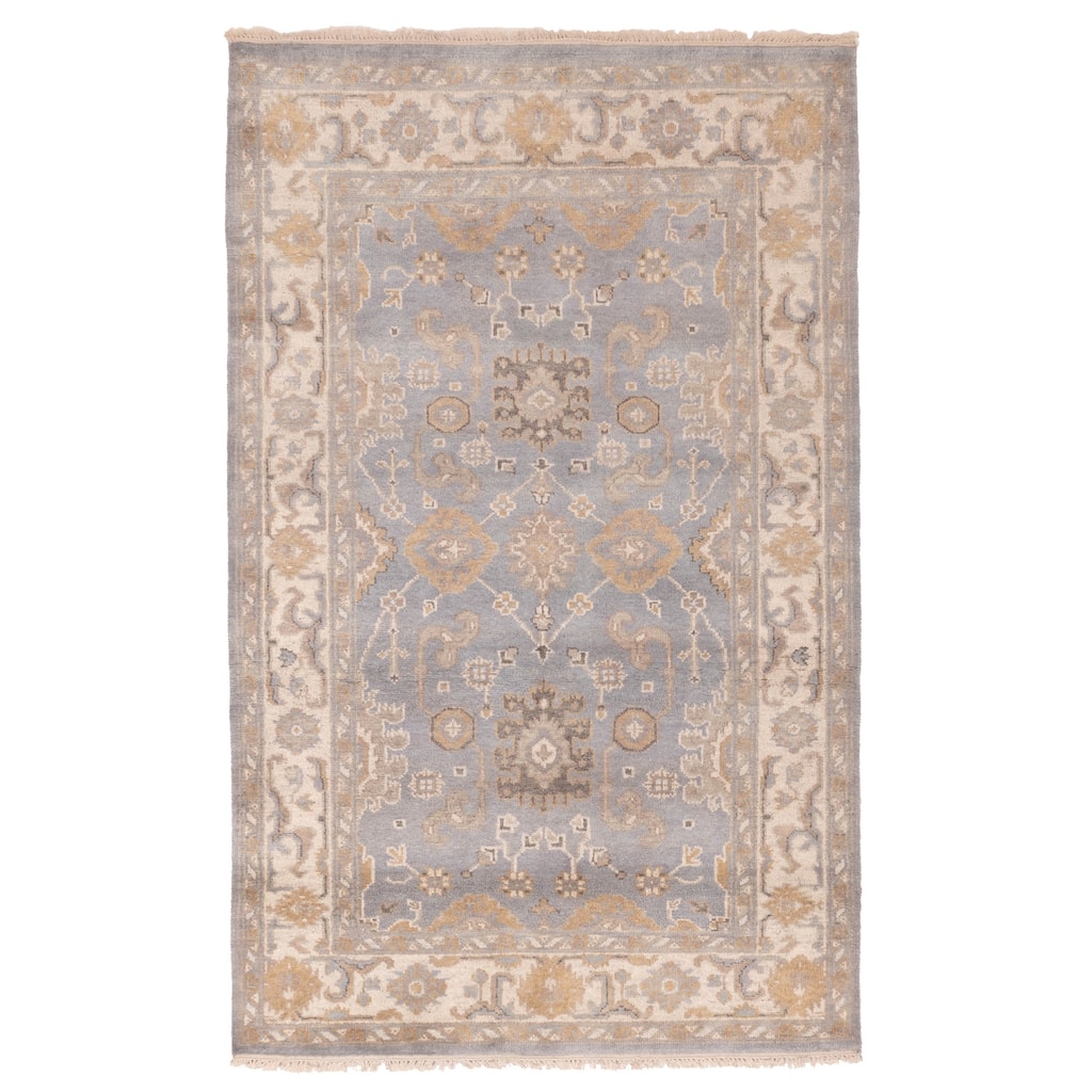 ECARPETGALLERY Hand-knotted Royal Oushak Light Denim Blue Wool Rug - 5'1 x 8'1
