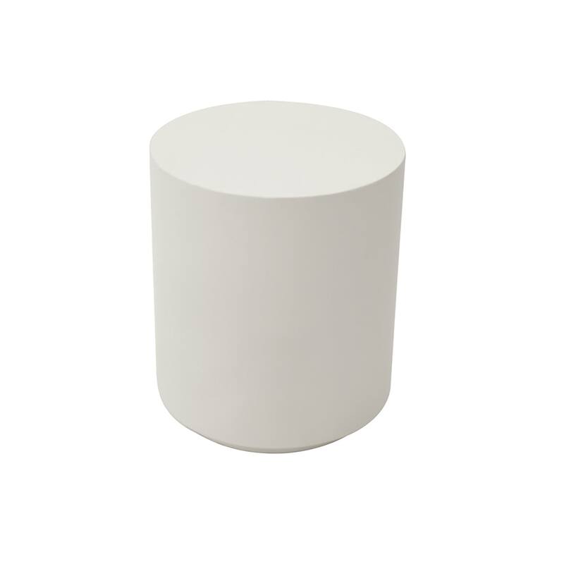 Elementi Outdoor Side Table Accent Table Coffee Table Concrete - 17.7 x 17 Inches - Round Side Table - Cream White