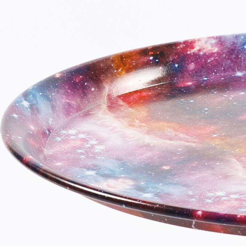 Mermaid Tail End Coffee Table Round Side Table, Modern Metal Pedestal Table
