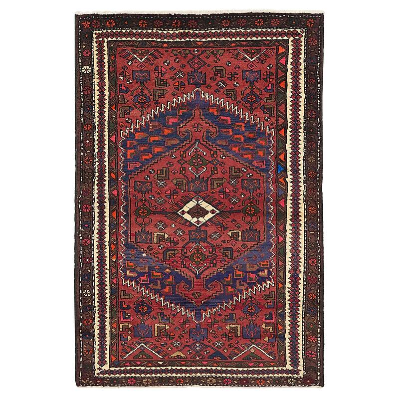 ECARPETGALLERY Hand-knotted Andelz Dark Red Wool Rug - 4'0 x 6'1