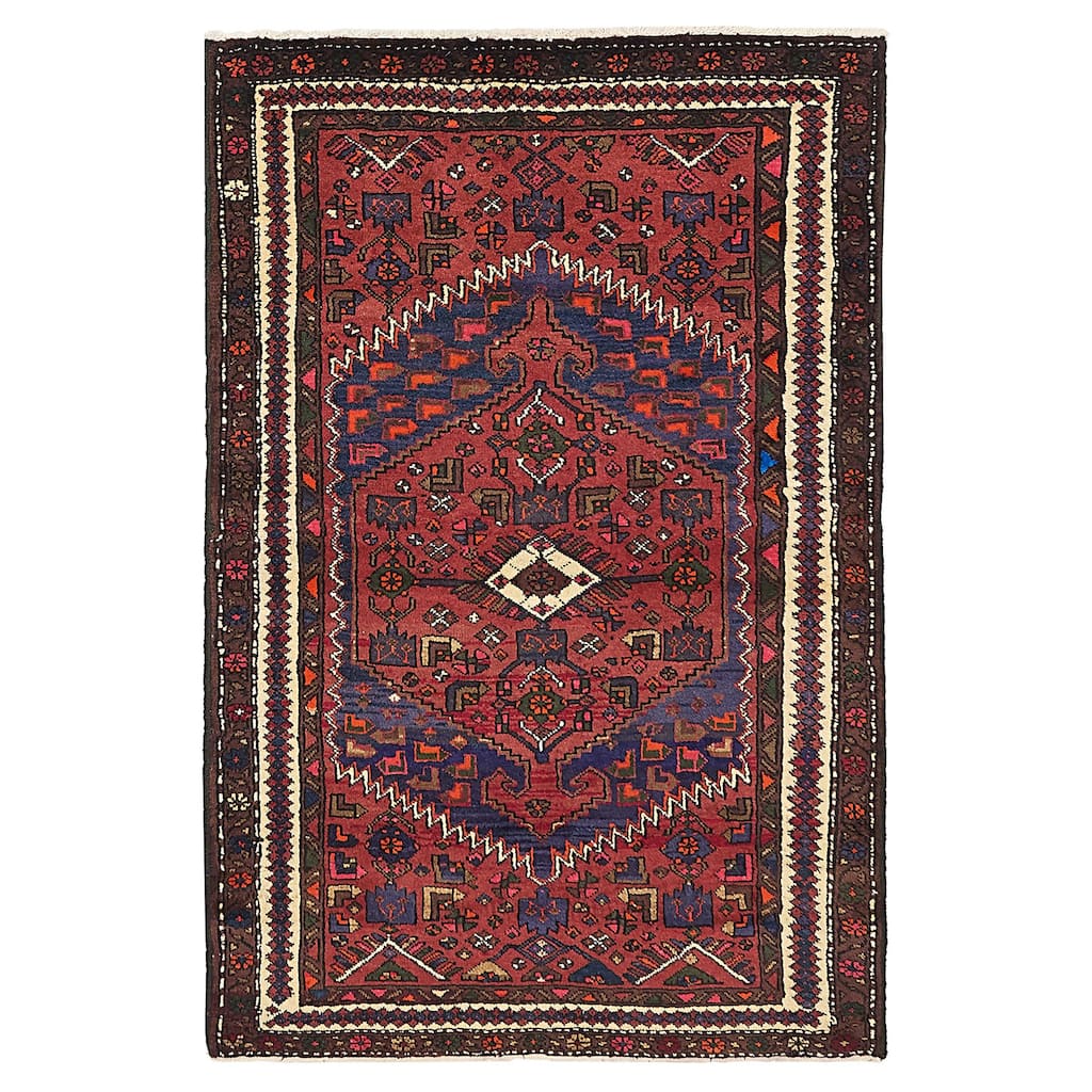 ECARPETGALLERY Hand-knotted Andelz Dark Red Wool Rug - 4'0 x 6'1