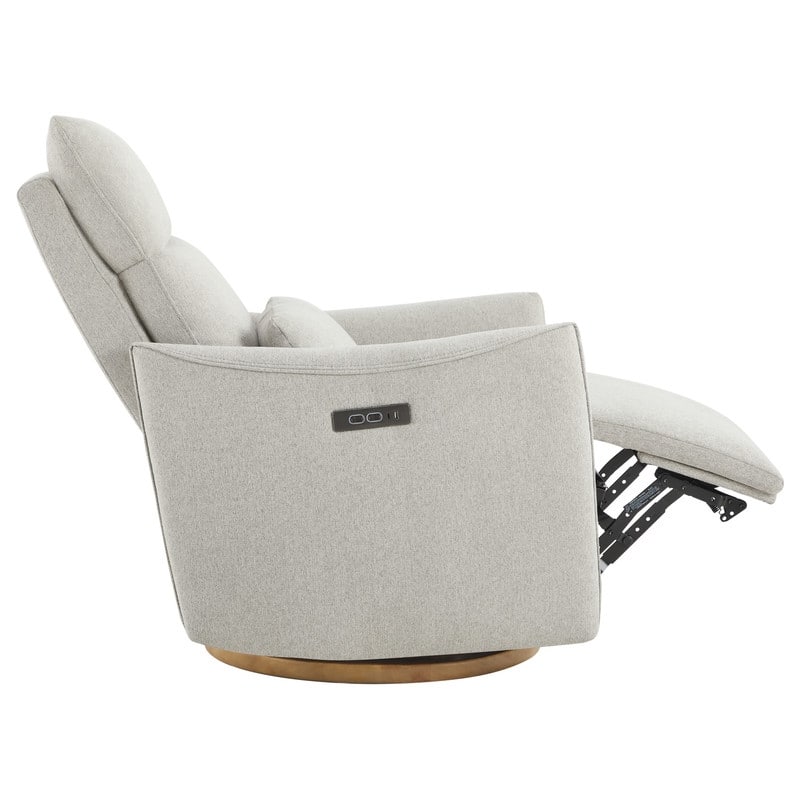 Spruce & Spring Power Swivel Recliner Chair Dual-Motor Nursery Glider with Lumber Pillow