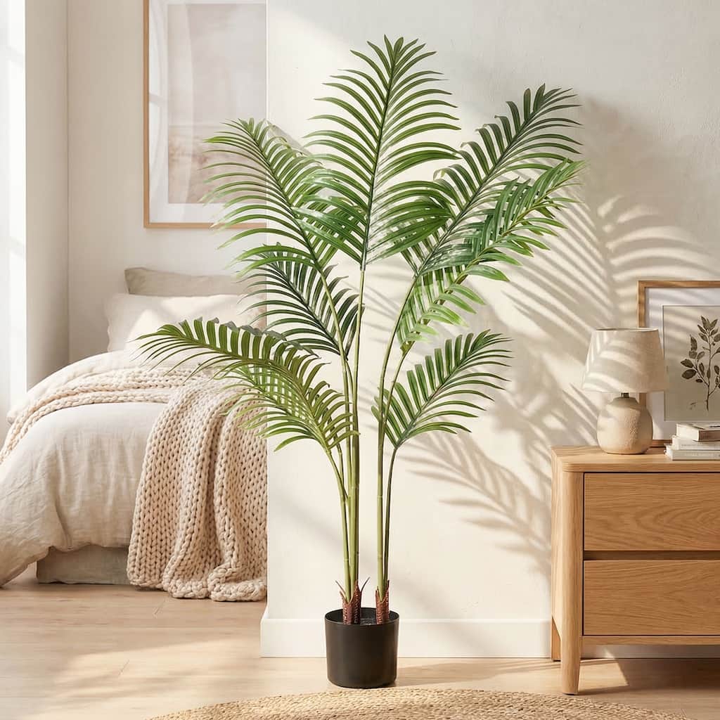 Artificial Plant Fake Tropical Palm Tree Potted