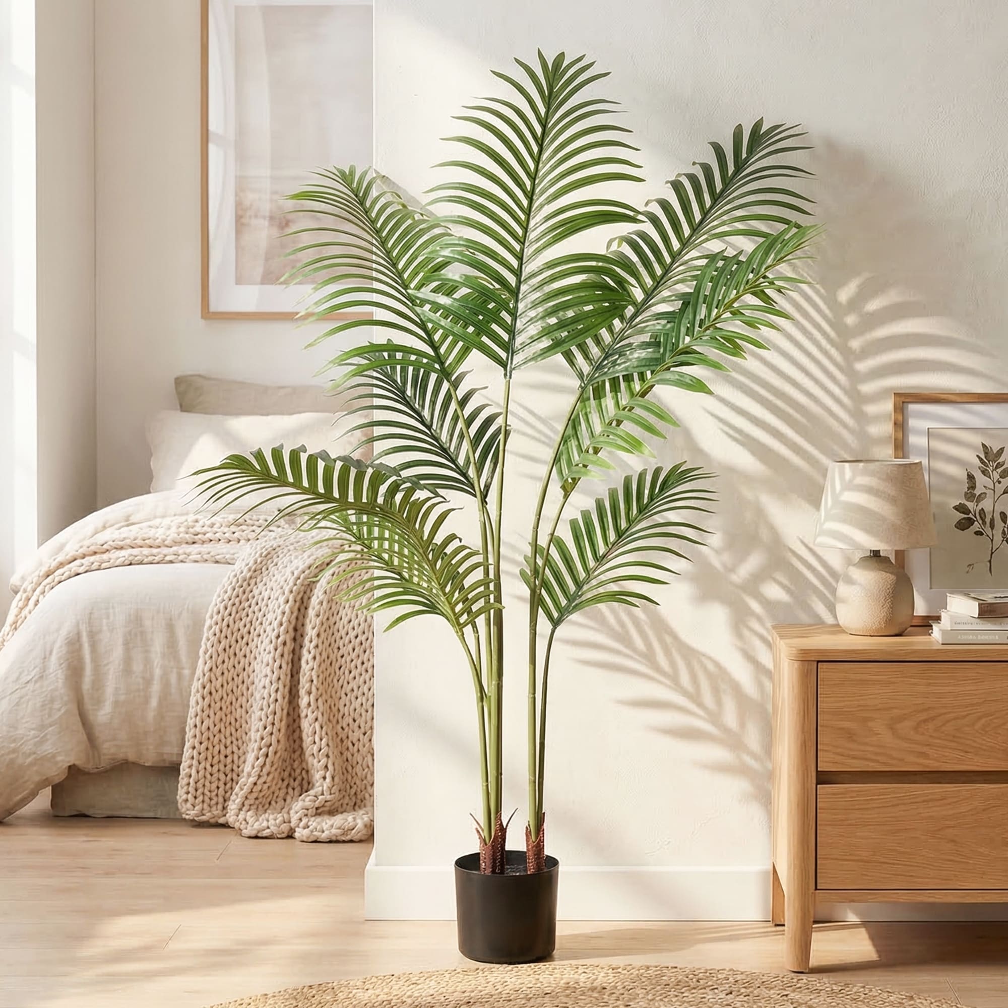 Artificial Plant Fake Tropical Palm Tree Potted