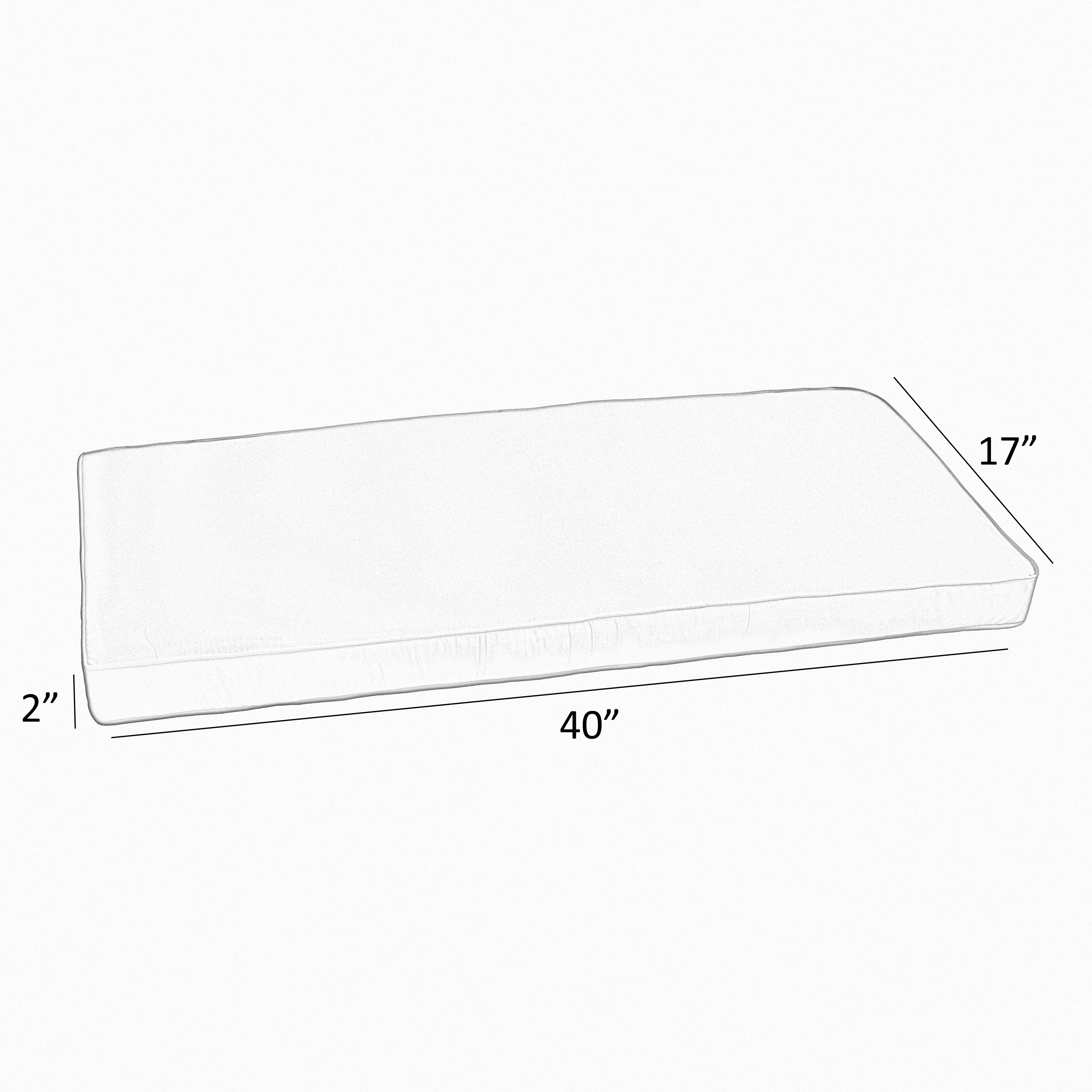 Sunbrella Silver Grey Indoor/ Outdoor Bench Cushion 37" to 48", Corded