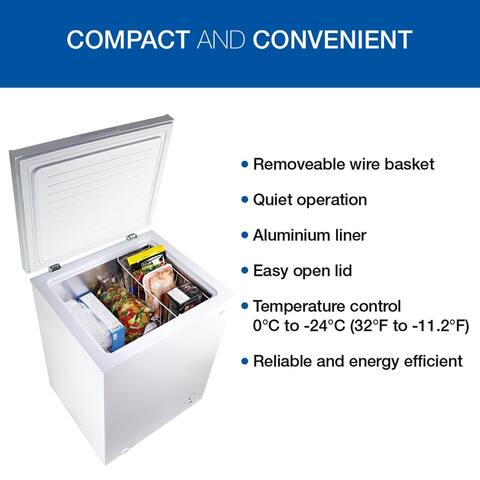 Koolatron Compact Chest Freezer, White, 3.5 Cu Ft (99L)