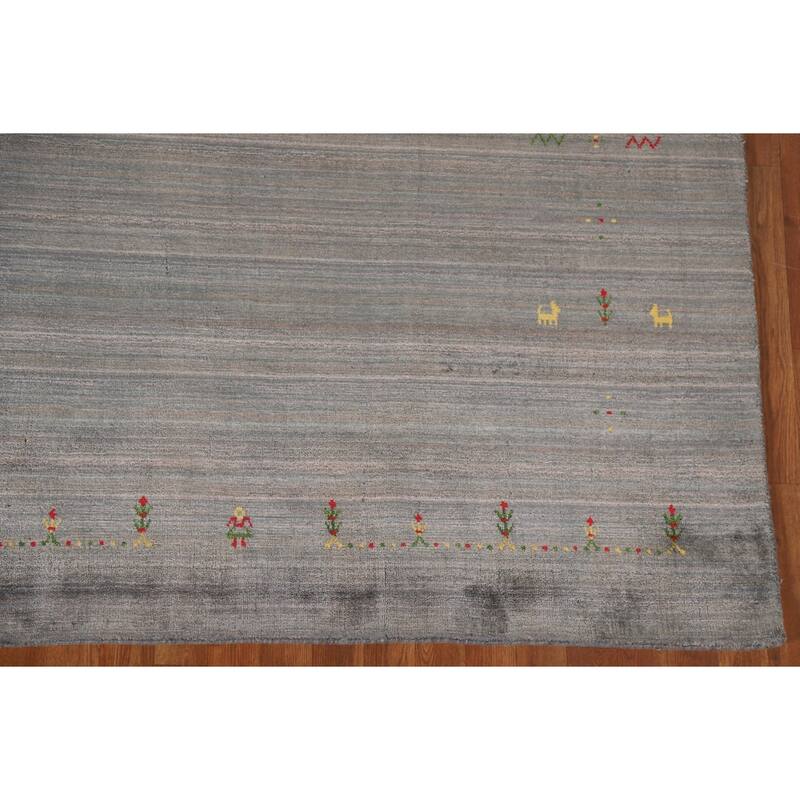 Gabbeh Area Rug Handmade Bedroom Wool Carpet - 8'9"x 11'8"