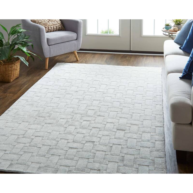 Grand Bazaar Tatem Hand Woven Solid Transitional Area Rug