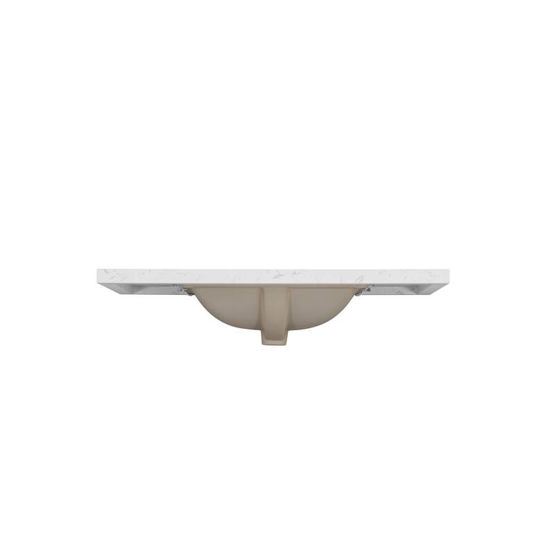 37'' Engineered Stone Vanity Top with Undermount Sink - 37.00 L x 22.00 D x 7.70 H"