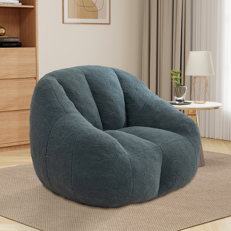 Upholstered Bean Bag Chair,Modern Lazy Floor Sofa Chair