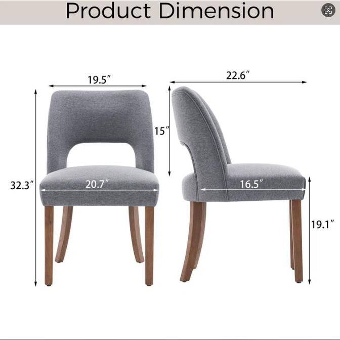 Wooden Dining Chairs Set of 2/4/6,Modern Fabric Upholstered Dining Room Chair Kitchen Chairs