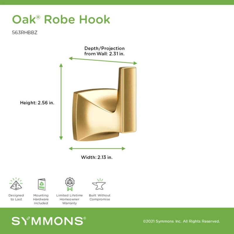 Symmons 563RH Oak Single Robe Hook