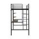preview thumbnail 1 of 5, Metal Twin Loft Bed with Desk, Shelves & Safety Features Black - Twin