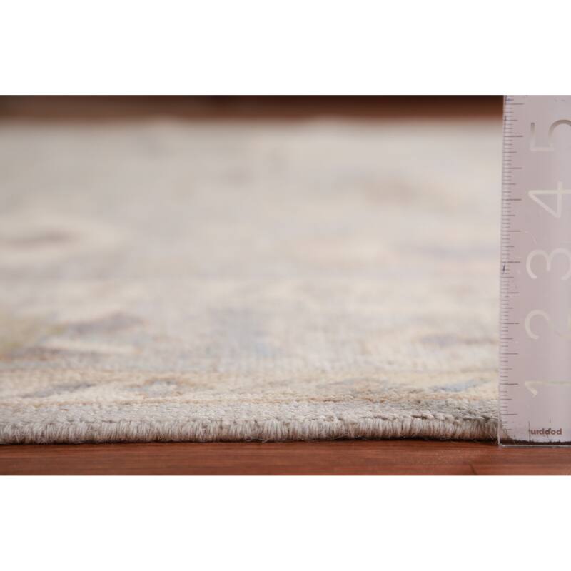 Hand Knotted Oriental 100% Wool Carpet Transitional All-Over Greys & Charcoal Oushak Area Rug - 9' 8'' X 8' 4''