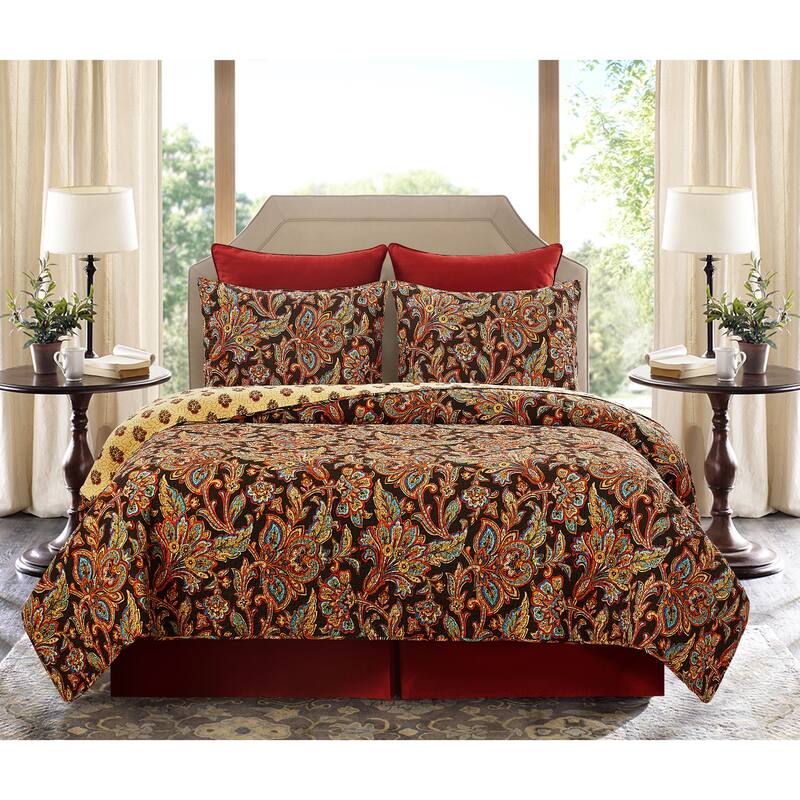 Dorothy Damask Cotton Quilt Set