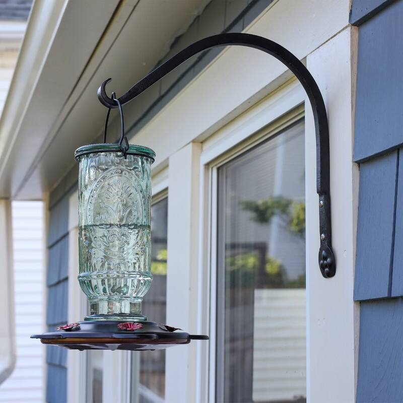 Achla Designs Set of 2 Flower Design Arc Brackets, , Black Powder Coat Finish