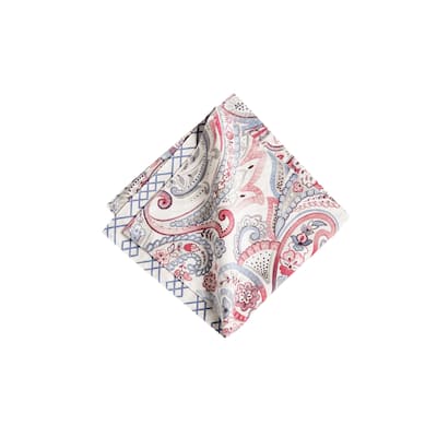 20" x 20" Claiborne Napkin Set of 6 Red and Blue Paisley Pattern Cotton Machine Washable - 20" x 20"