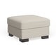 preview thumbnail 1 of 8, Lionel White Cotton Fabric Down-Filled Ottoman by iNSPIRE Q Artisan Off White - Medium