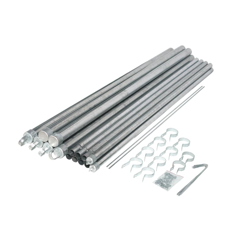 ALEKO Galvanized Steel 4 X 50 Feet Complete Kit Chain Link Fence 11.5 AWG