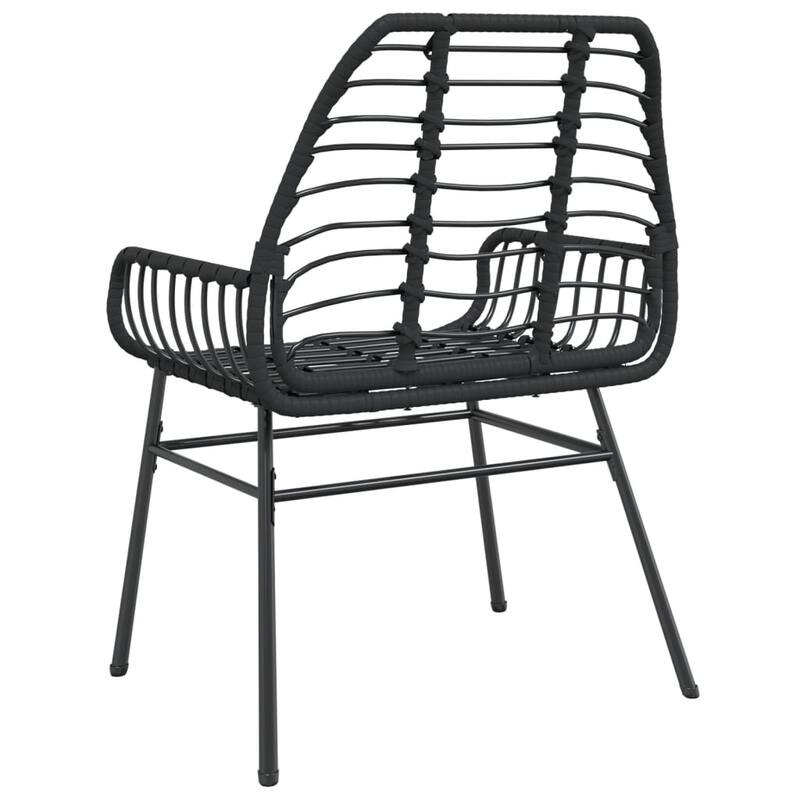 vidaXL Garden Chair Black PE rattan, powder-coated steel Medium - 23.6 x 22.4 x 33.9 in.