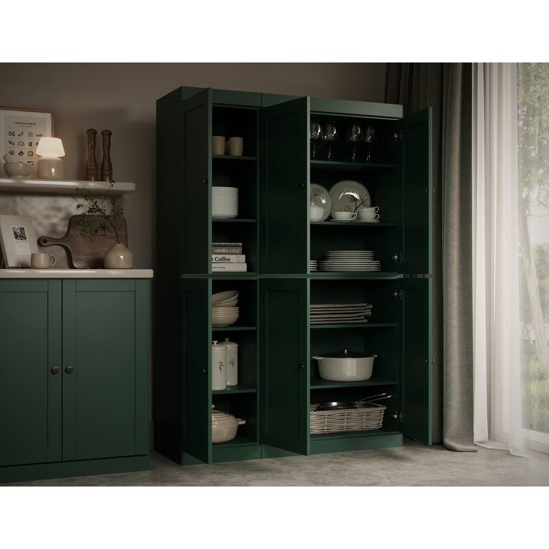 Palace Imports 100% Solid Wood 48.5" Pantry Cabinet with Shaker Doors and Adjustable Shelves