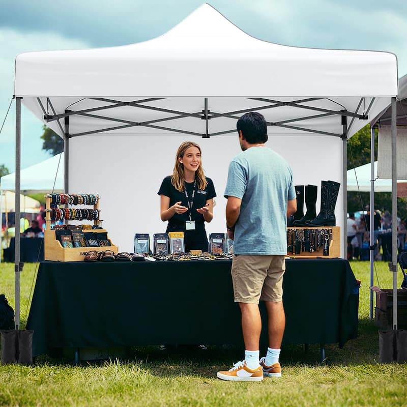 Costway 10 x 10 FT Pop up Canopy Tent with 4 Removable Sidewalls,