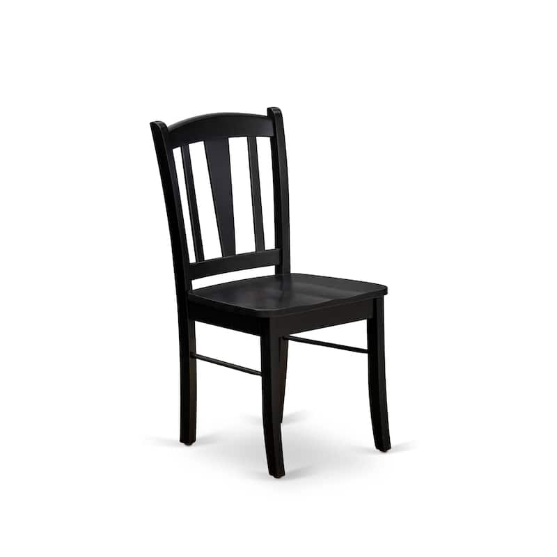 East West Furniture Dublin Kitchen Dining Chairs - Slat Back Wood Seat Chairs, Set of 2, (Finish Options)