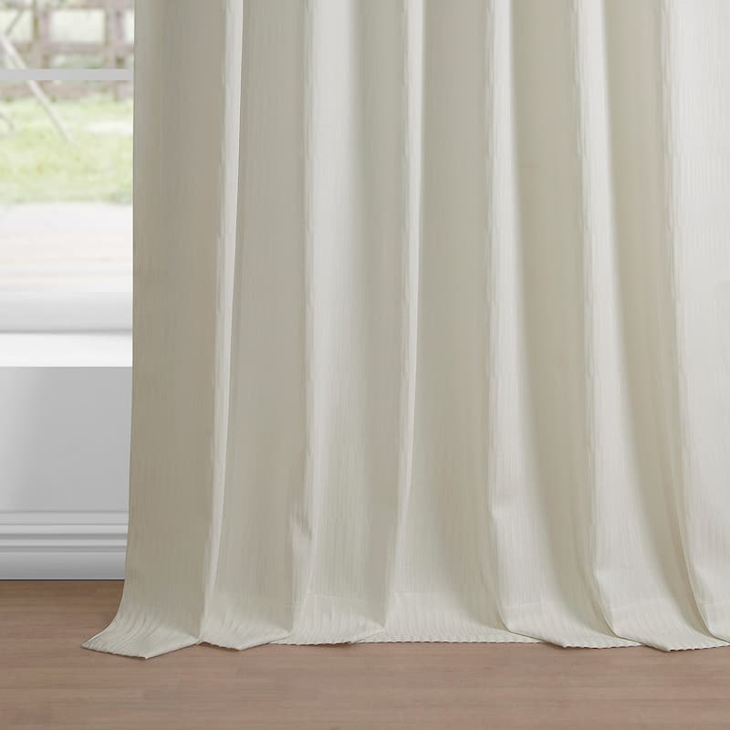 Exclusive Fabrics Lounge Embossed Velvet Curtains - Room Darkening Rod Pocket Curtain for Bedroom & Living Room (1 Panel)